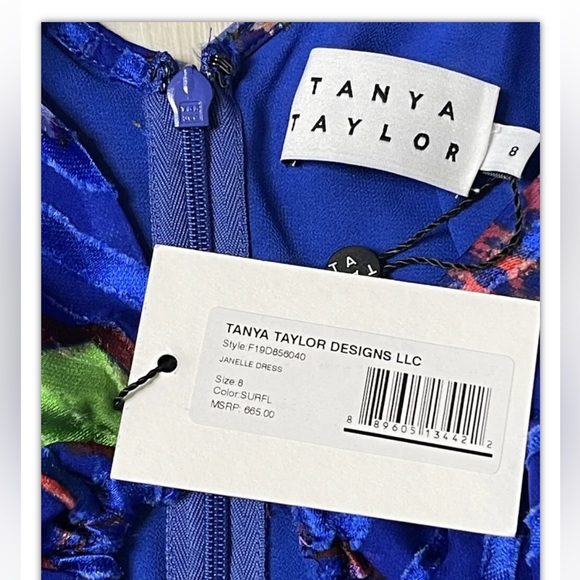 TANYA TAYLOR Janelle blue floral silk tiered burnout maxi dress - Picture 8 of 10